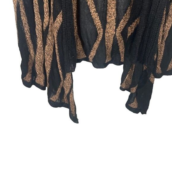 Nic & Zoe Black & Brown Geo Long Sleeve Lightweight Cardigan Women Sz M - Picture 6 of 9